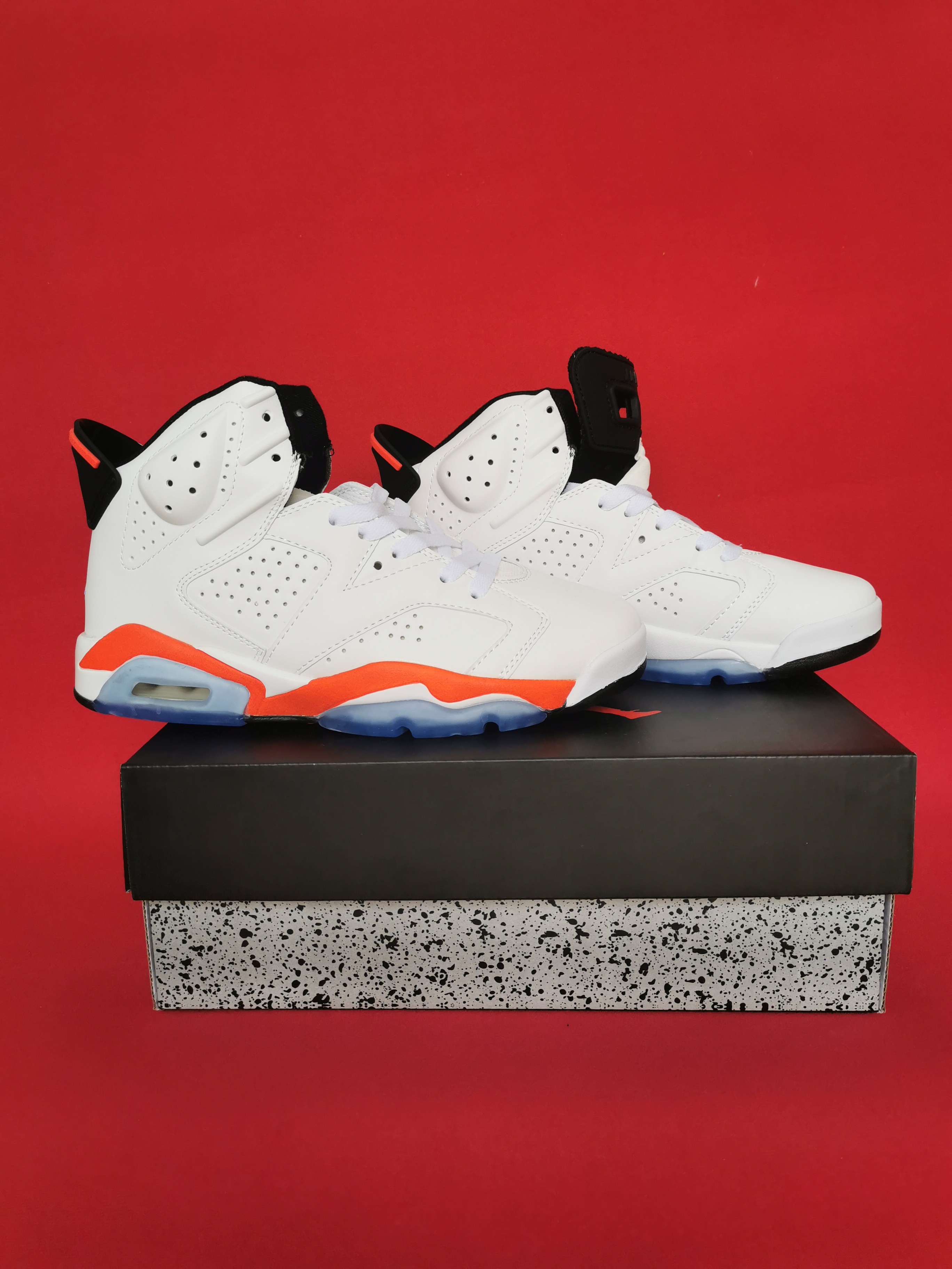 2021 Air Jordan 6 Retro White Red Ice Sole Shoes